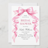 Elegante Gentle Pink Hand Drawn Bow Vrijgezellenfe Kaart (Voorkant)