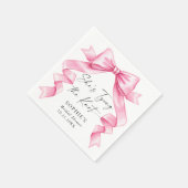 Elegante Gentle Pink Hand Drawn Bow Vrijgezellenfe Servet (Hoek)