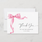 Elegante Gentle Roze Hand Getrokken Boog Huwelijk Bedankkaart (Voorkant)