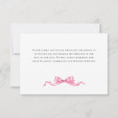 Elegante Gentle Roze Hand Getrokken Boog Huwelijk Bedankkaart (Achterkant)