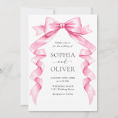 Elegante Gentle Roze Hand Getrokken Boog Huwelijk Kaart (Voorkant)