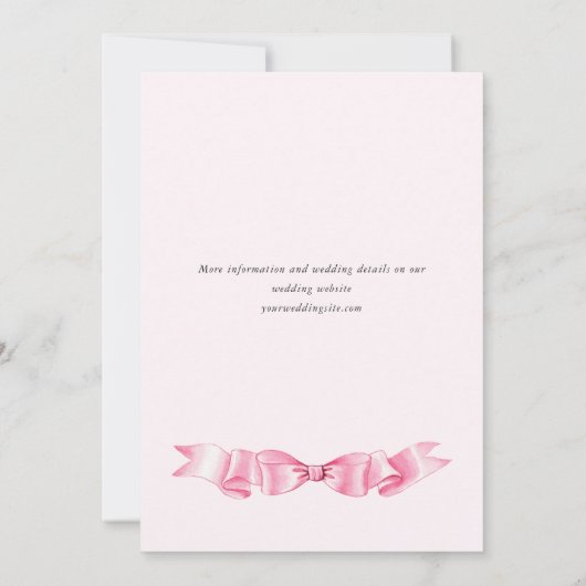 Elegante Gentle Roze Hand Getrokken Boog Huwelijk Kaart (Achterkant)