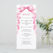 Elegante Gentle Roze Hand Getrokken Boog Huwelijk Menu (Staand voorkant)