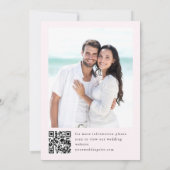 Elegante Gentle Roze Hand Getrokken Boog Huwelijk Save The Date (Achterkant)