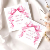 Elegante Gentle Roze Hand Getrokken Boog Huwelijk Servet