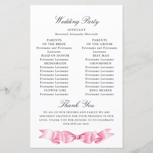 Elegante Gentle Roze Hand Getrokken Boog Wedding P (Achterkant)