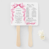 Elegante Gentle Roze Hand Getrokken Boog Wedding P Handwaaier (Voorkant en achterkant)