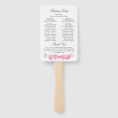 Elegante Gentle Roze Hand Getrokken Boog Wedding P Handwaaier (Achterkant)