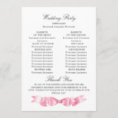 Elegante Gentle Roze Hand Getrokken Boog Wedding P Programmakaart (Achterkant)