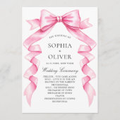 Elegante Gentle Roze Hand Getrokken Boog Wedding P Programmakaart (Voorkant)