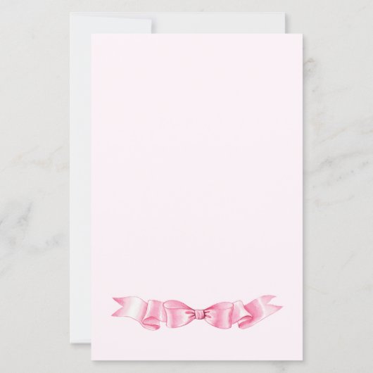 Elegante Gentle Roze Hand getrokken Bow Wedding Me (Achterkant)