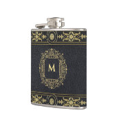 Elegante Gentleman Art Deco Gold Glitter Initiaal Heupfles (Links)