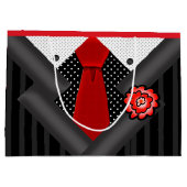 Elegante gentleman in zwart wit en rood large cadeautasje (Achterkant)