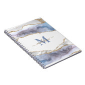 Elegante Geode Agate Monogram Vergulde Glitters N Notitieboek (Rechterzijde)