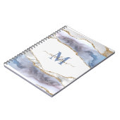 Elegante Geode Agate Monogram Vergulde Glitters N Notitieboek (Linkerzijde)