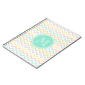 Elegante geometría de chevrón multicolor monograma notitieboek (Linkerzijde)