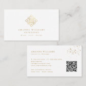 Elegante Geometric Designer Logo Goud/Wit Visitekaartje (Voorkant / Achterkant)