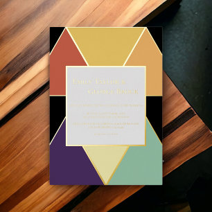 Elegante Geometrische Abstracte Moderne Trouw Goud Folie Uitnodiging