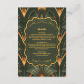 Elegante geometrische Art Deco bruiloft Informatiekaartje (Voorkant)