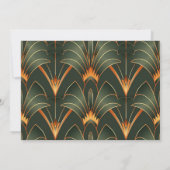 Elegante geometrische Art Deco bruiloft Kaart (Achterkant)