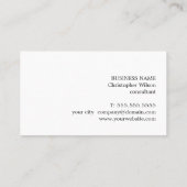 Elegante geometrische beige wit grijs consultant visitekaartje (Achterkant)