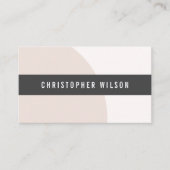 Elegante geometrische beige wit grijs consultant visitekaartje (Voorkant)