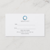 Elegante geometrische blauwe cirkels Professional Afsprakenkaartje (Achterkant)