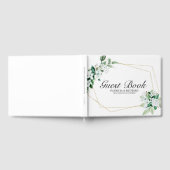 Elegante geometrische bloemengroen bruiloft gastenboek (Volledig)