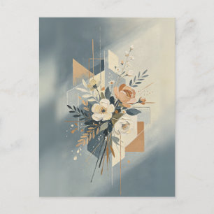 Elegante geometrische botanische kunst briefkaart