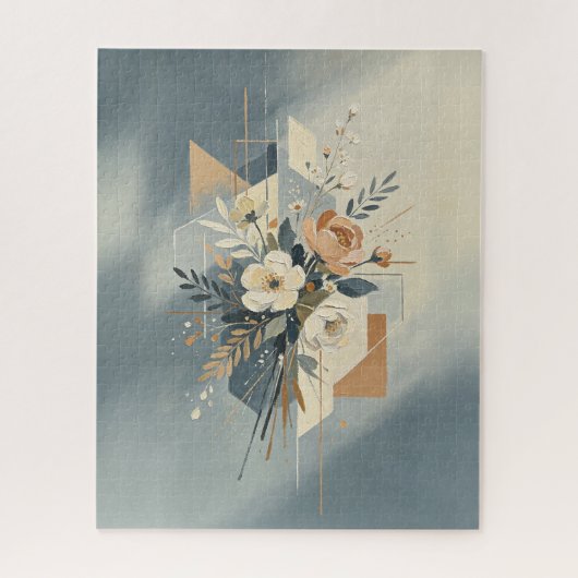 Elegante geometrische botanische kunst legpuzzel (Verticaal)