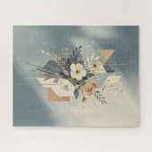 Elegante geometrische botanische kunst legpuzzel (Horizontaal)