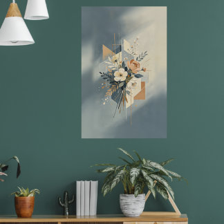 Elegante Geometrische Botanische Kunst Poster