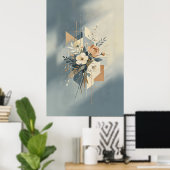 Elegante Geometrische Botanische Kunst Poster (Thuiskantoor)