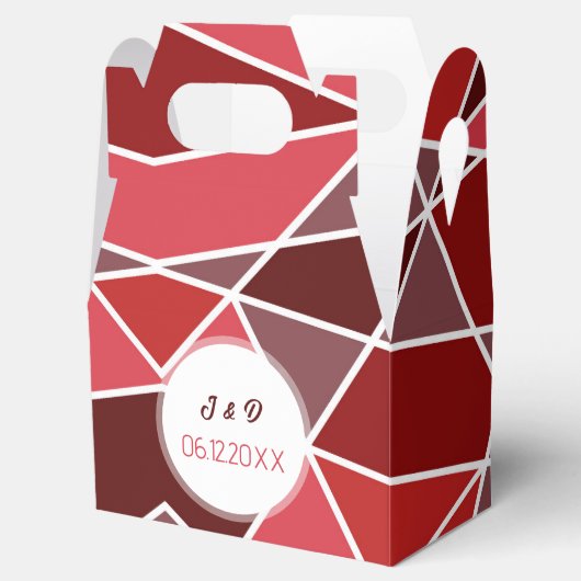 Elegante geometrische bruiloft bedankdoosjes (Geopend)