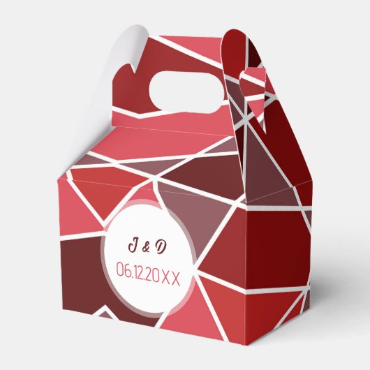 Elegante geometrische bruiloft bedankdoosjes (Voorkant Zijde)