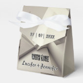 Elegante geometrische bruiloft gunstbox met foto bedankdoosjes (Voorkant Zijde)