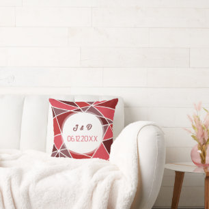 Elegante geometrische bruiloft kussen