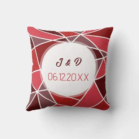 Elegante geometrische bruiloft kussen (Achterkant)
