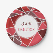 Elegante geometrische bruiloft papieren bordje (Voorkant)