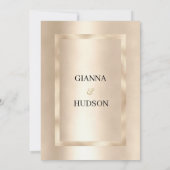 Elegante geometrische champagne gouden glam bruilo kaart (Achterkant)