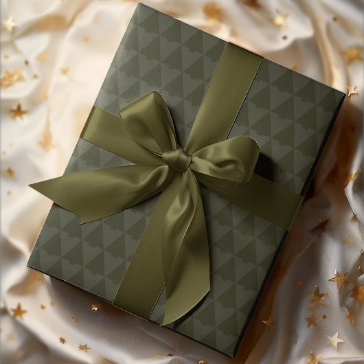 Elegante geometrische eentonige kerstboom vakantie cadeaupapier