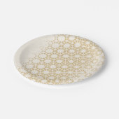 Elegante geometrische gouden Baby showers servette Papieren Bordje (Gekanteld)