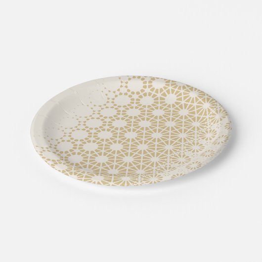 Elegante geometrische gouden Baby showers servette Papieren Bordje (Gekanteld)