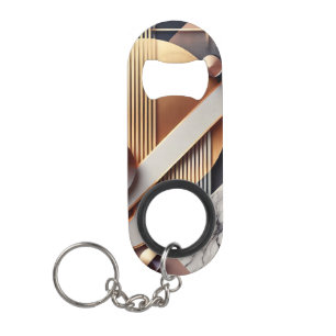 Elegante geometrische gouden flesopener Sleutelhan Mini Flessenopener
