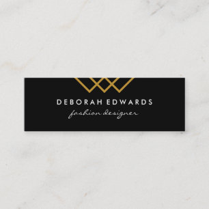 Elegante geometrische gouden lijnen Eenvoudig zwar Mini Visitekaartje