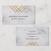 Elegante geometrische gouden lijnen met moderne gr visitekaartje (Voorkant / Achterkant)