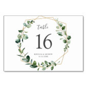 Elegante Geometrische Greenery Tafelnummers Kaart (Achterkant)