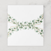 Elegante geometrische groen bruiloft blanco gevouw plaatskaartje (Buitenkant ongevouwen)