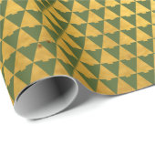 Elegante geometrische groene kerstboom vakantie cadeaupapier (Rol Hoek)