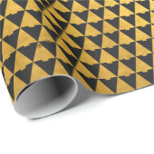 Elegante geometrische houtskool kerstboom vakantie cadeaupapier (Rol Hoek)